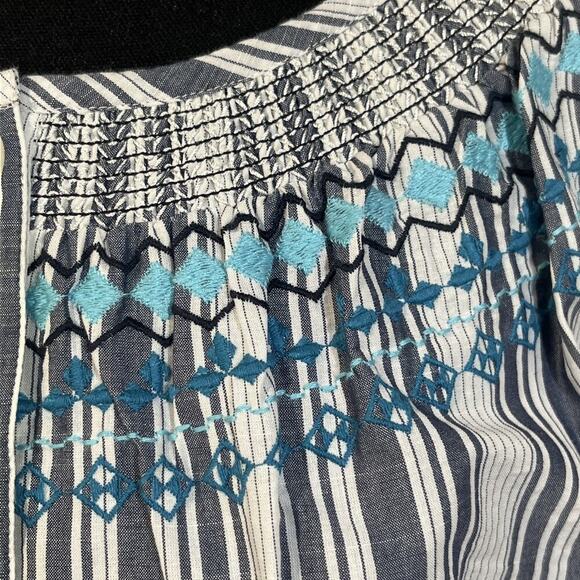 Catherines Embroidered Button Down Peasant Blouse Boho 1/2 Sleeve Size 3XP - Picture 4 of 13